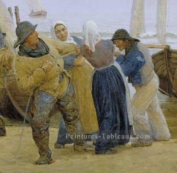 Pescadores de Hornbaek 1875 Peder Severin Kroyer Peinture à l'huile